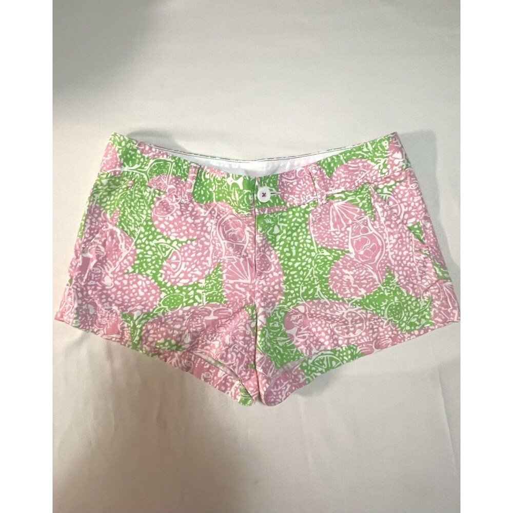 Lilly Pulitzer The Walsh Shorts Lemonade print. Sz 6 100% Cotton Art To Wear EUC